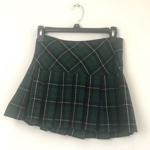 Green School Girl Plaid Skirt